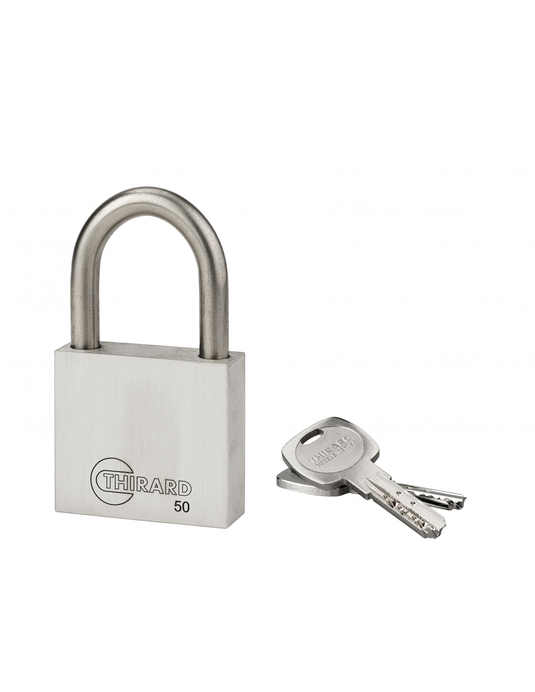 foto del prodotto lucchetto inox transit 2 50mm arco inox 2 chiavi reversibili thirard
