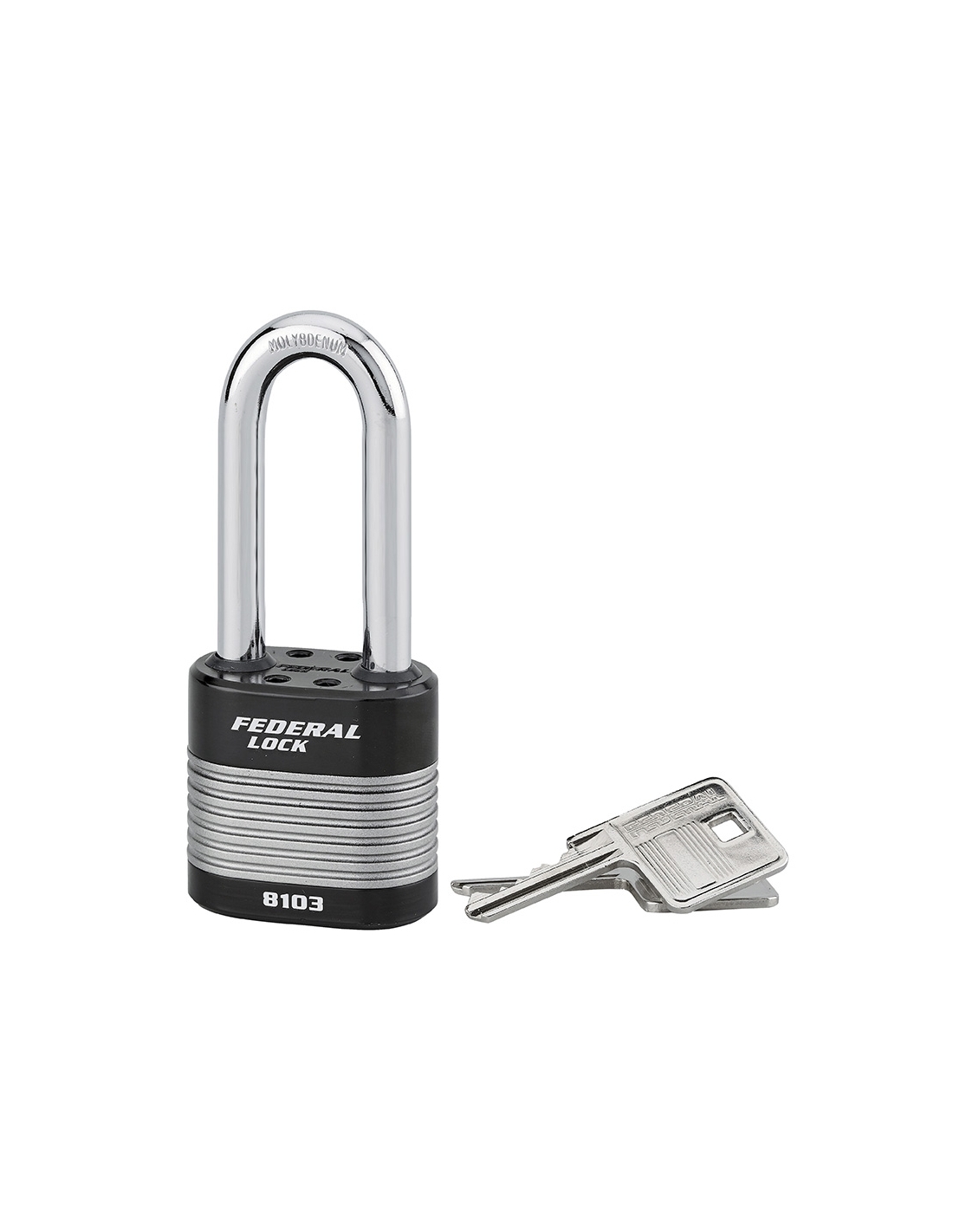foto del prodotto lucchetto laminato protector arco lunga acciaio al molibdeno 50mm, alta resistenza, 2 chiavi thirard