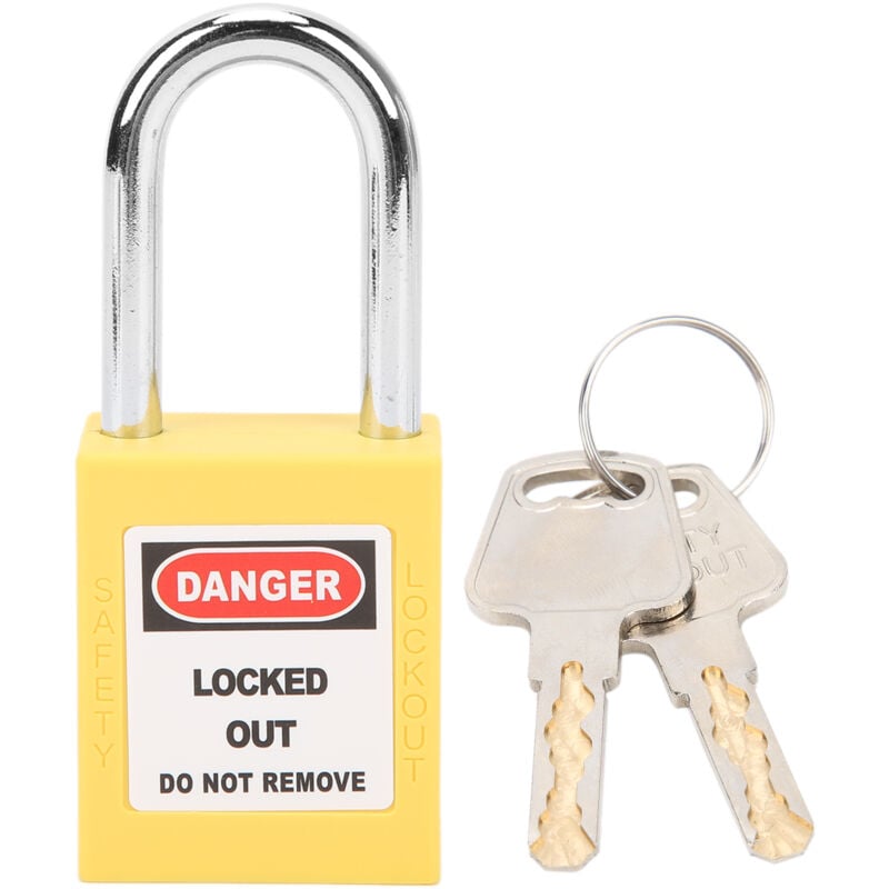foto del prodotto lucchetto loto per ingegneria di sicurezza, blocco di blocco da 38 mm per la produzione di macchinarigiallo zoternen