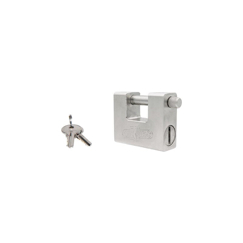 foto del prodotto lucchetto monoblocco titan sikuro 84 mm con 2 chiavi a profilo universale