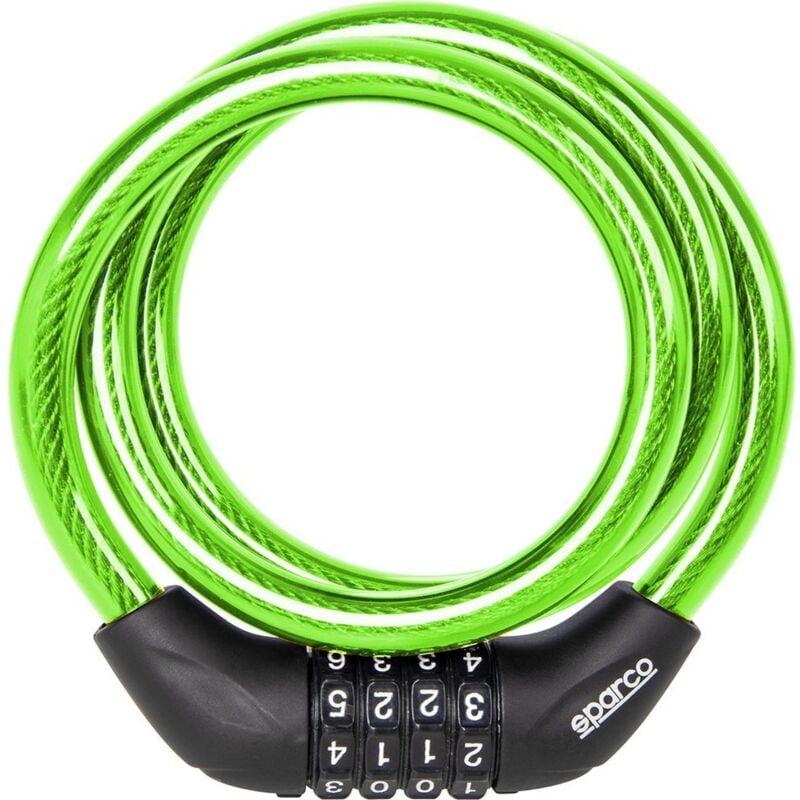 foto del prodotto lucchetto morbido per bici giallo con combinazione sparco