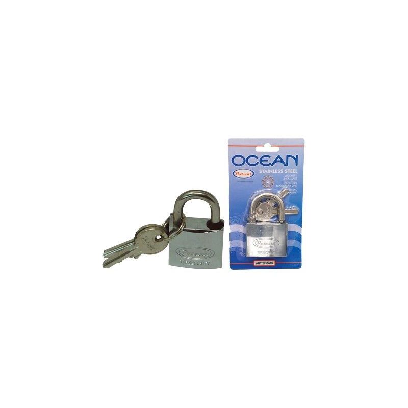 foto del prodotto lucchetto ocean 2700mb potent ottone arco acciaio inox chiavi 2 mm 50