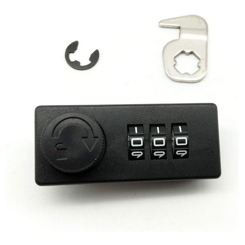 foto del prodotto lucchetto per armadietto con combinazione a 3 cifre, lucchetto per armadietto in metallo per cassetto, nero