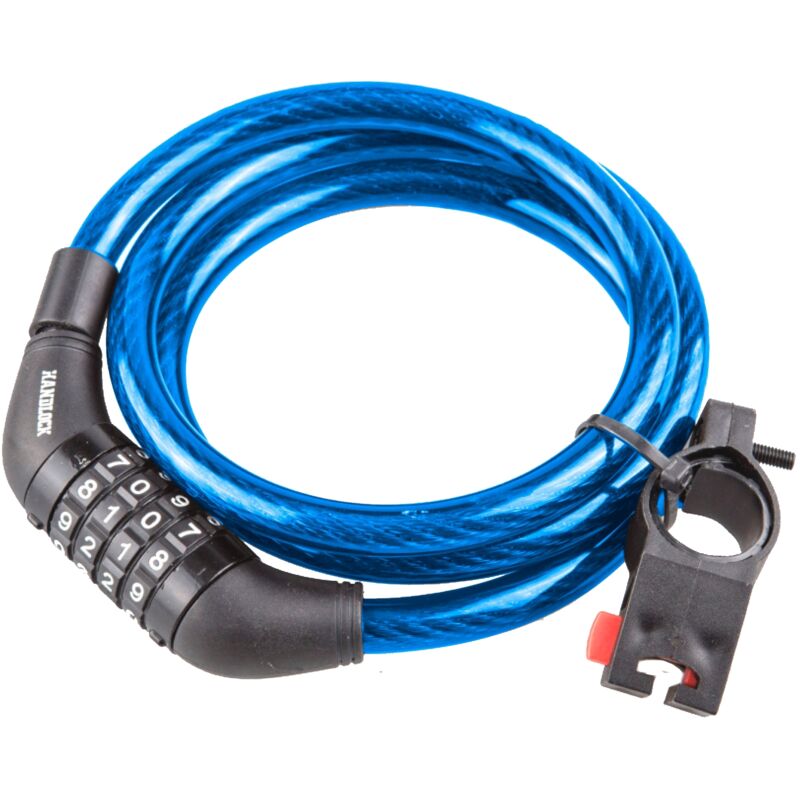 foto del prodotto lucchetto per bicicletta con combinazione a spirale 1,0x65 cm blu