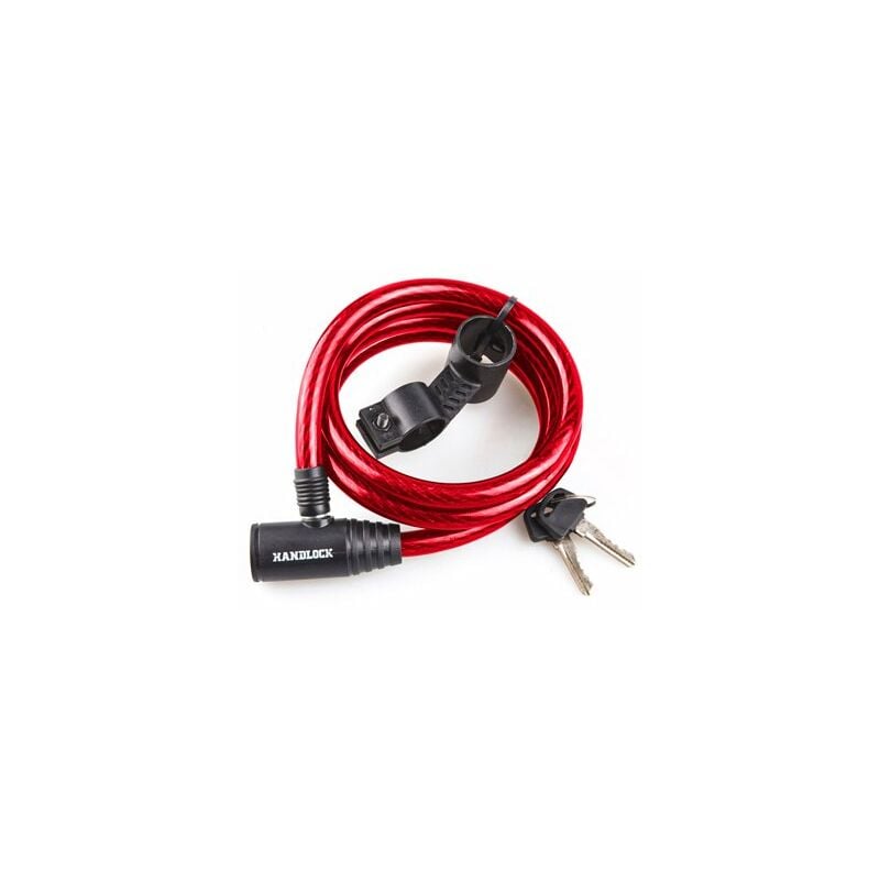foto del prodotto lucchetto per bicicletta con maniglia a spirale e chiave 1,2x150 cm rosso