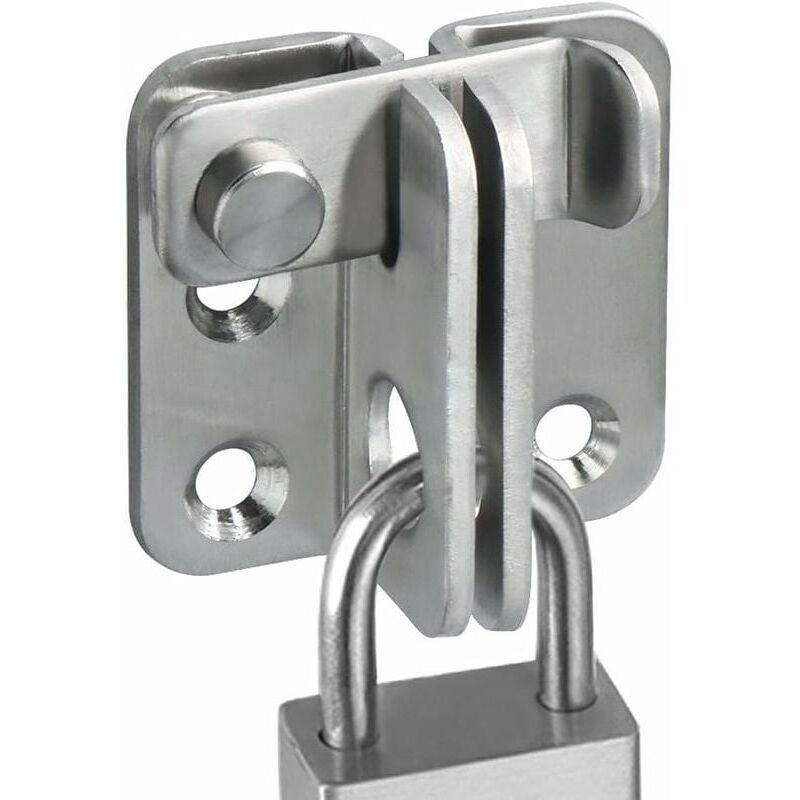 foto del prodotto lucchetto per porta scorrevole, gancio per serratura, gancio per fibbia, antifurto, finitura spazzolata in acciaio inossidabile, ems3001 b