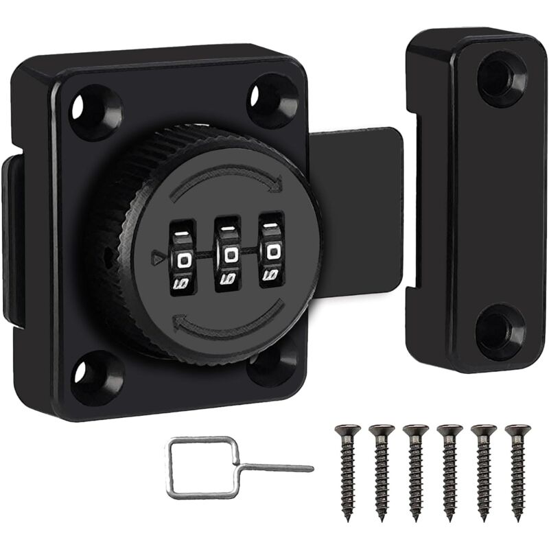 foto del prodotto lucchetto portatile con combinazione a 3 cifre per porta unidirezionale, armadio, cassetto, schedario per ufficio