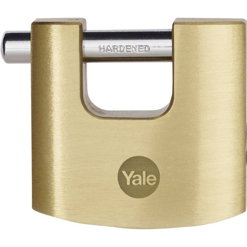 foto del prodotto lucchetto rettangolare in ottone di alta sicurezza y114b 60 114 1, corpo 60mm, gancio in acciaio indurito, 3 chiavi - yale