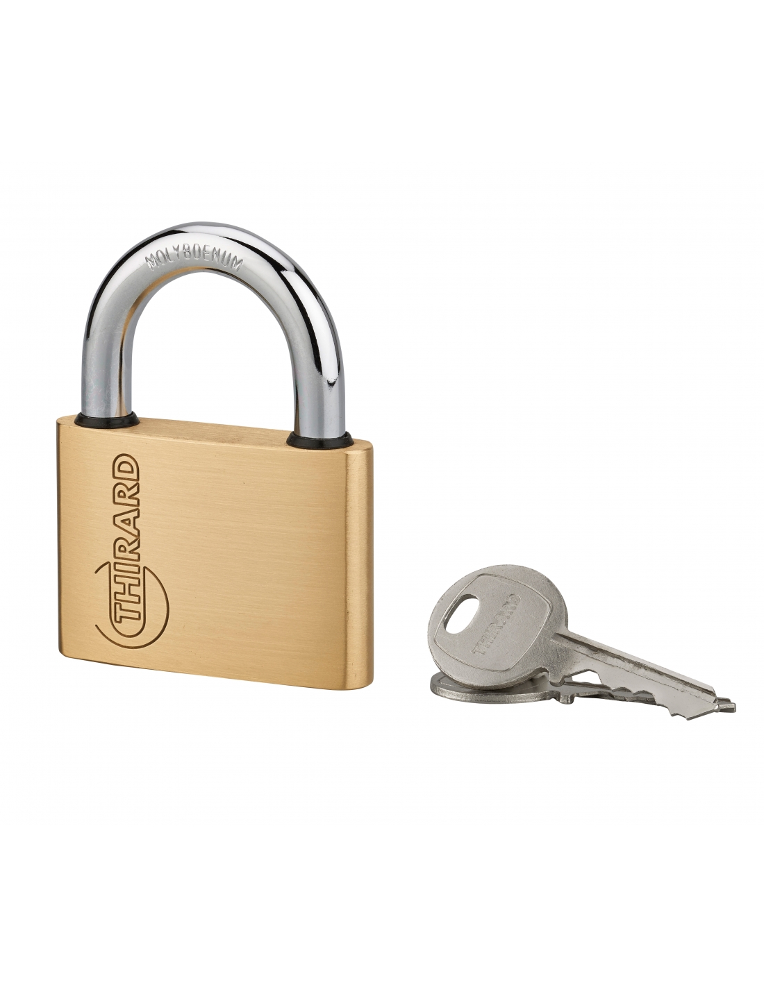 foto del prodotto lucchetto ruck, ottone, interno, arco in acciaio, 60mm, 2 chiavi thirard