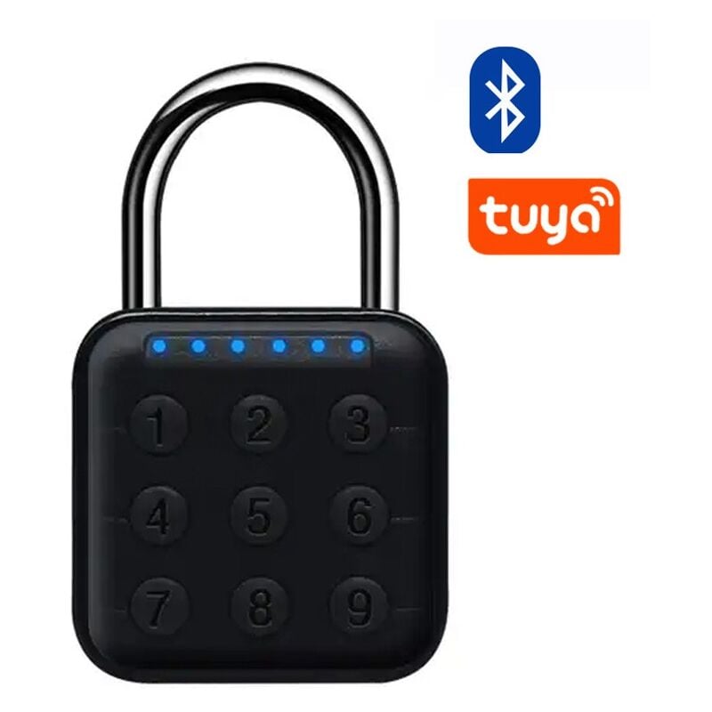 foto del prodotto lucchetto smart bluetooth con impronta o password ip67 tastiera tuya