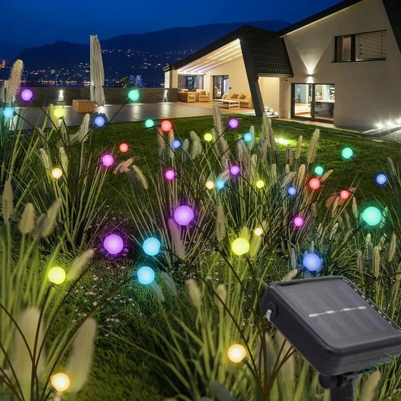 foto del prodotto lucciole luminose 10 bulbo a led natalizie energia solare decorazione giardino luce multicolor