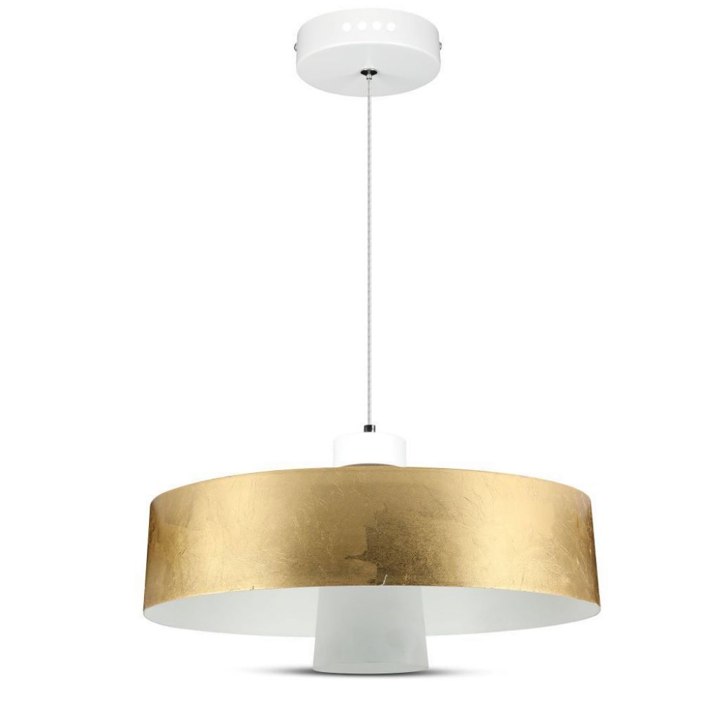 foto del prodotto luce a ciondolo a led 7w acrilico paralume dorato 3400 190mm 4000k