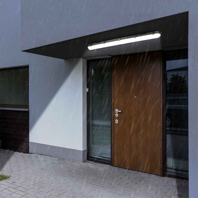 foto del prodotto luce a led resistente all umidit 60cm luce diffusa ip65 lampada a led, impermeabile, bianco latte grigio, 18w 2160lm 4000k, lxpxh 60x7,8x7,2cm