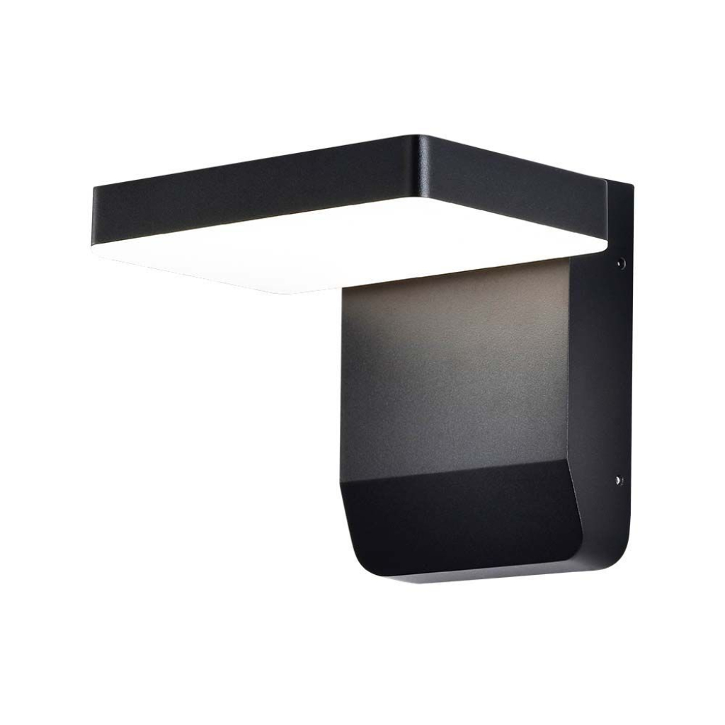 foto del prodotto luce a parete led 20w light 4000k black body square da esterno ip65