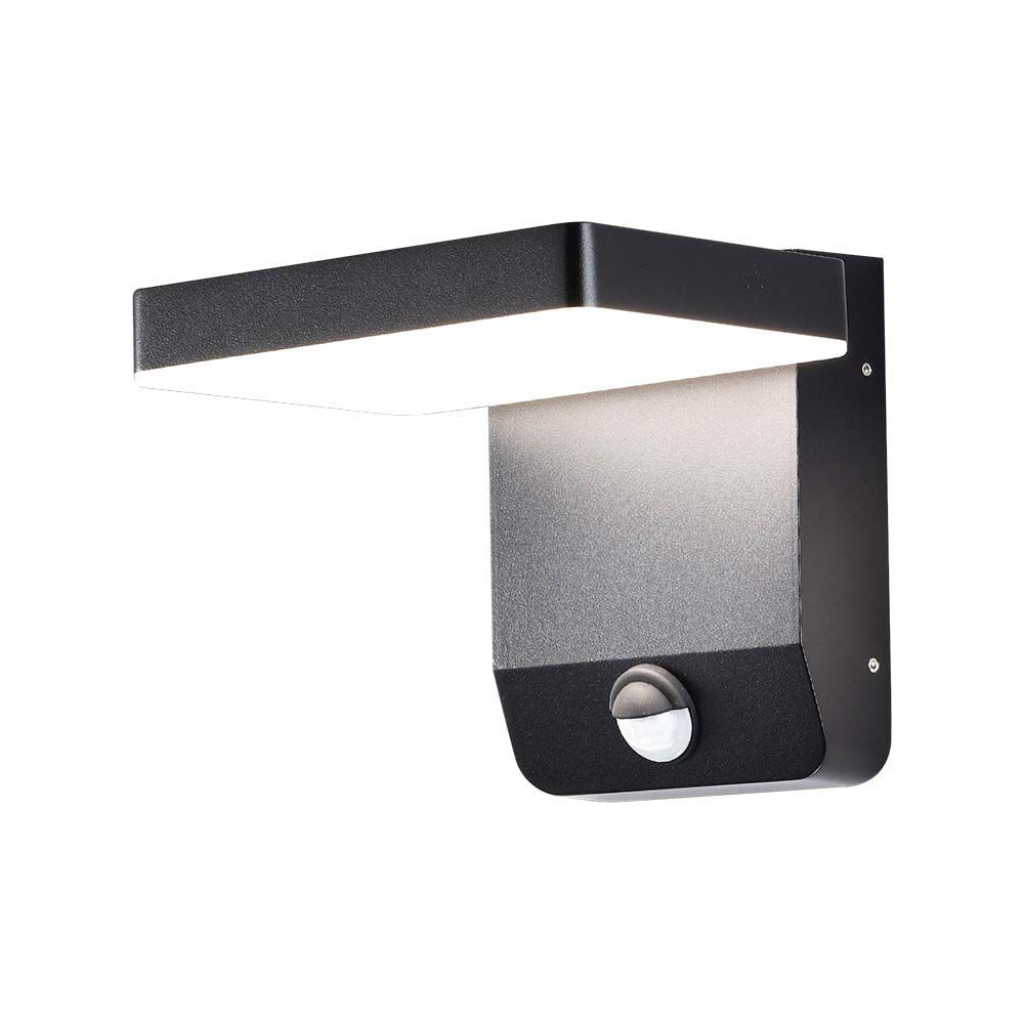 foto del prodotto luce a parete led da 20 w con sensore 3000k black body square, ip65