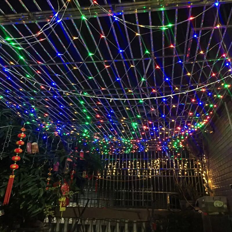 foto del prodotto luce a rete a led con 8 modalit di illuminazione ip44 impermeabile saint garden wedding party rgb 3x2m