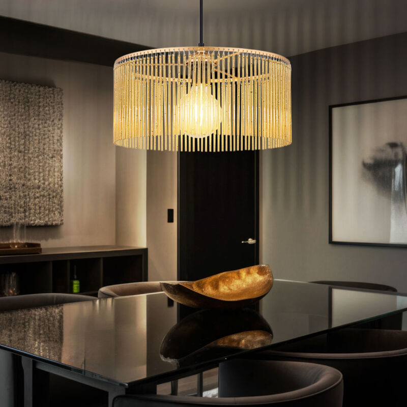 foto del prodotto luce a sospensione a led aste in acrilico luce sala da pranzo luce a sospensione oro lampada da soggiorno, metallo, 1x 7w 806lm bianco caldo, dxh