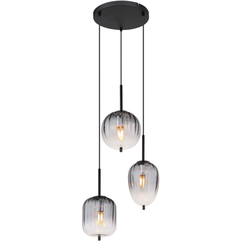 foto del prodotto luce a sospensione attila metallo nero opaco 3 x e14