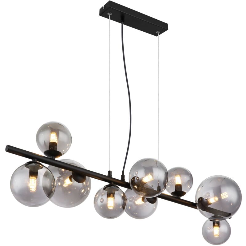 foto del prodotto luce a sospensione metallo nero opaco 9 x led g9