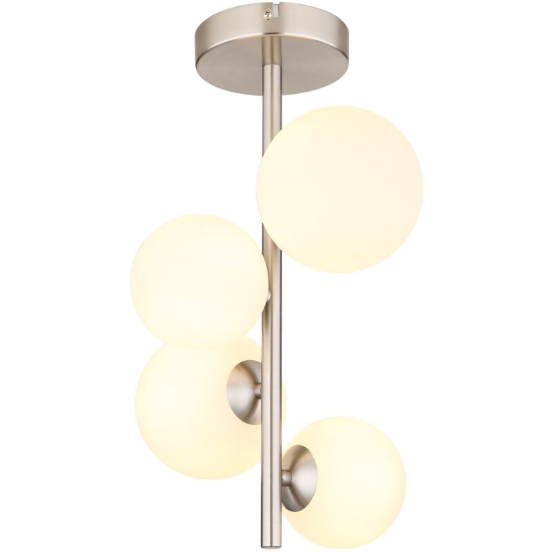 foto del prodotto luce a sospensione riha nichel opaco e opalina 4 x g9