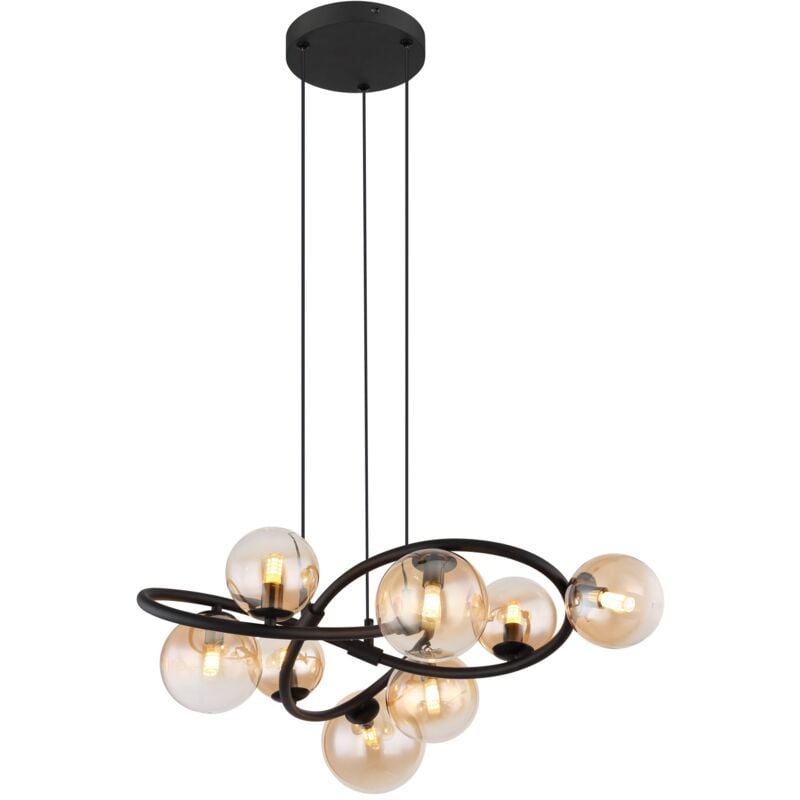 foto del prodotto luce a sospensione tuberius metallo nero opaco 8 x g9