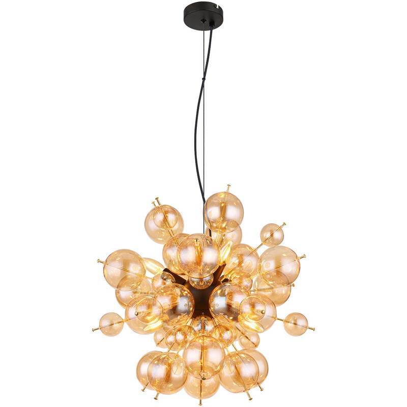 foto del prodotto luce a sospensione udo nero opaco e oro 6 x e14
