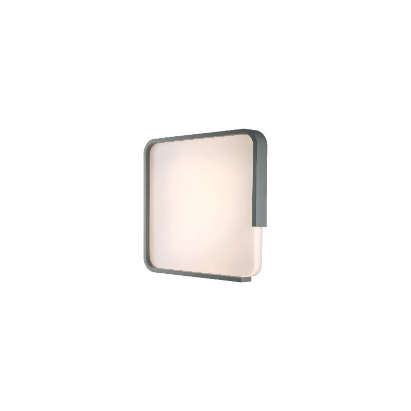 foto del prodotto luce ambiante design plafoniera wayout quadrata bianca e grigia 40w con interruttore interno per la personalizzazione dei kelvin 48.5x48.5 cm.. 