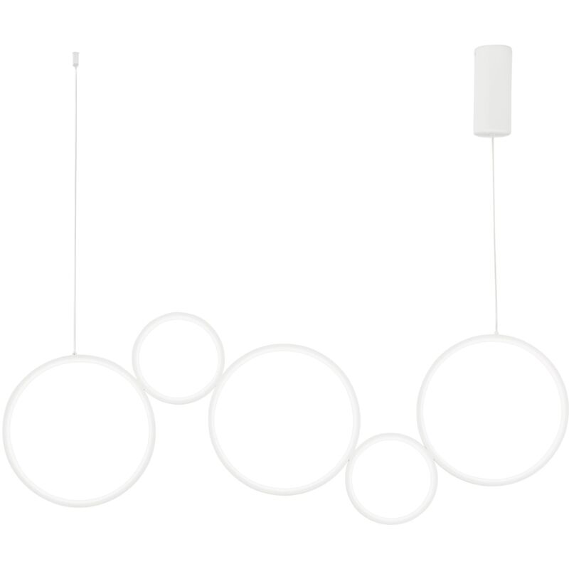 foto del prodotto luce ambiante design sospensione fredy in alluminio bianco e silicone 60w con funzione cct 