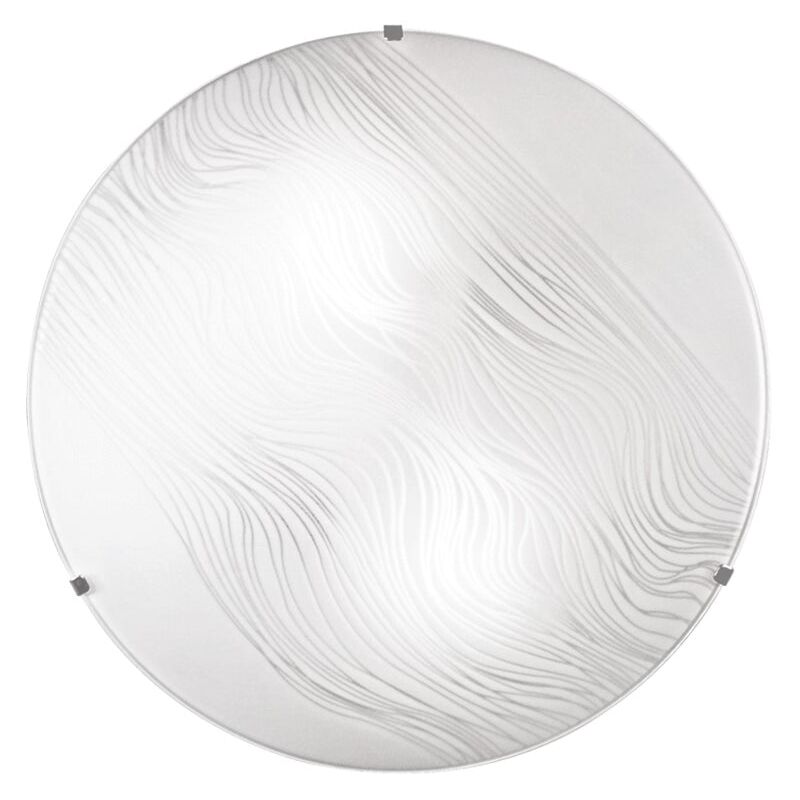 foto del prodotto luce ambiente e design plafoniera kardio in vetro satinato con motivo ad onde 30 cm. 
