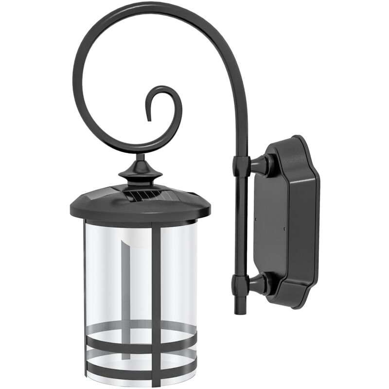 foto del prodotto luce da esterno con pannello solare accensione automatica ip44 nero outsunny