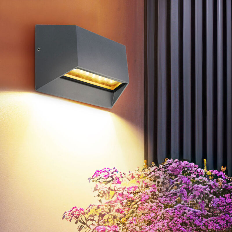 foto del prodotto luce da esterno lampada da facciata lampada da parete antracite luce da balcone lampada da parete, led 12 watt 1093lm bianco caldo, lxhxp