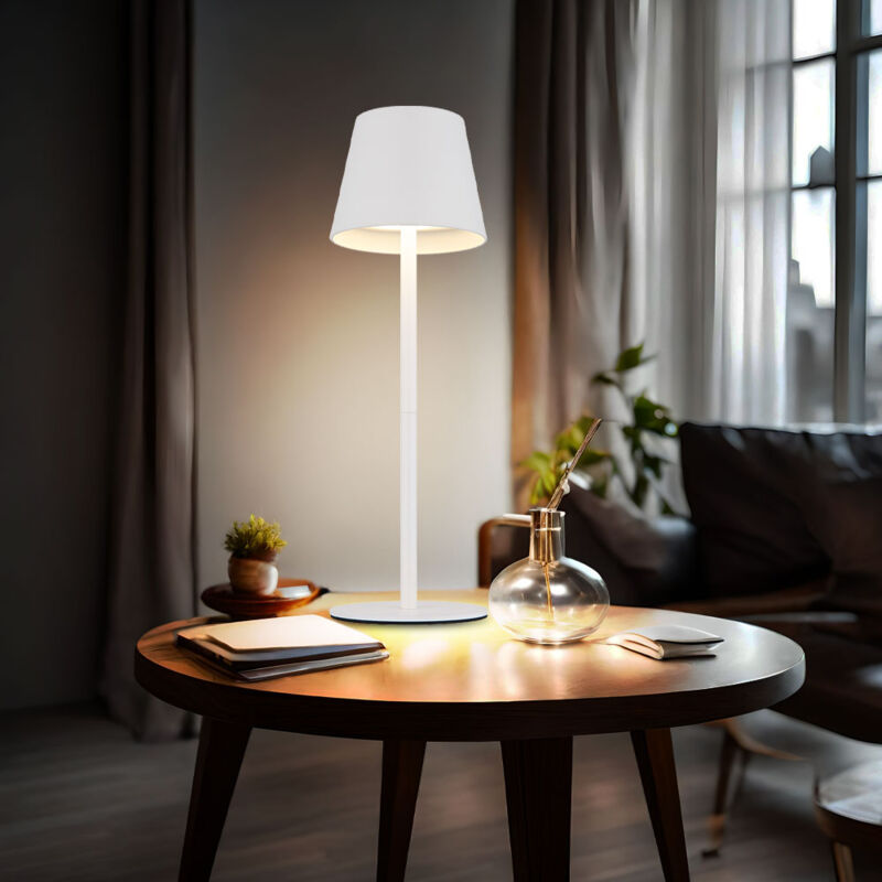 foto del prodotto luce da esterno lampada da tavolo ricaricabile touch dimmer bottle top cct, bianco, usb c, led 3w 200lm bianco caldo freddo, dxh 11,5x36 cm