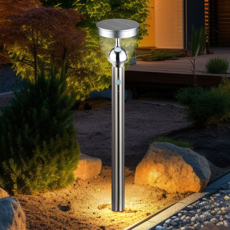 foto del prodotto luce da giardino con rilevatore di movimento luce da sentiero a led in acciaio inox luce da esterno con lampade solari erspitz per esterni, 3