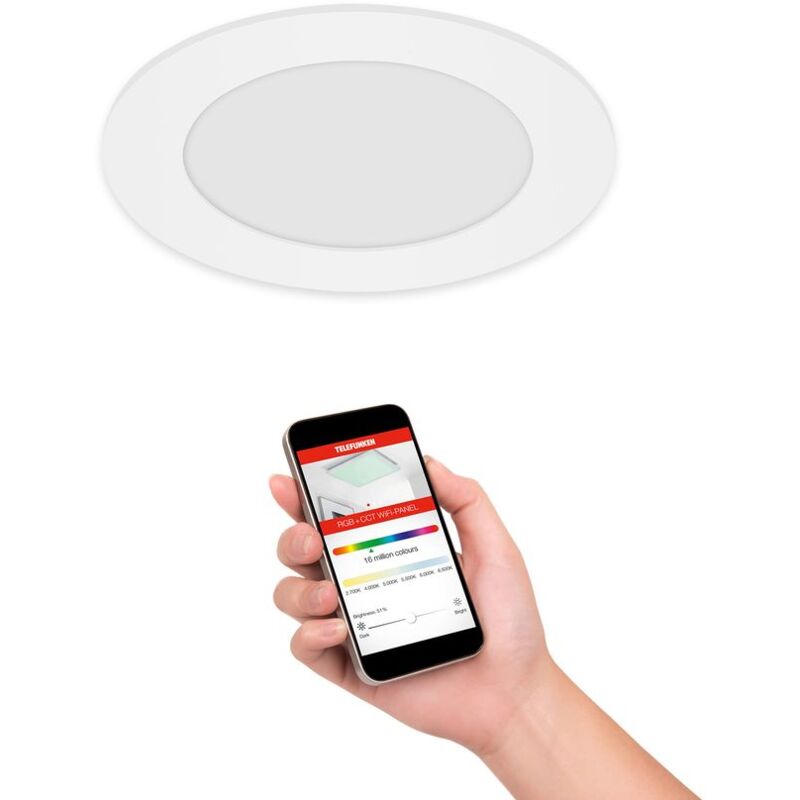foto del prodotto luce da incasso led wifi smart rgb dimmerabile ip23 controllo app 12cm 6w telefunken