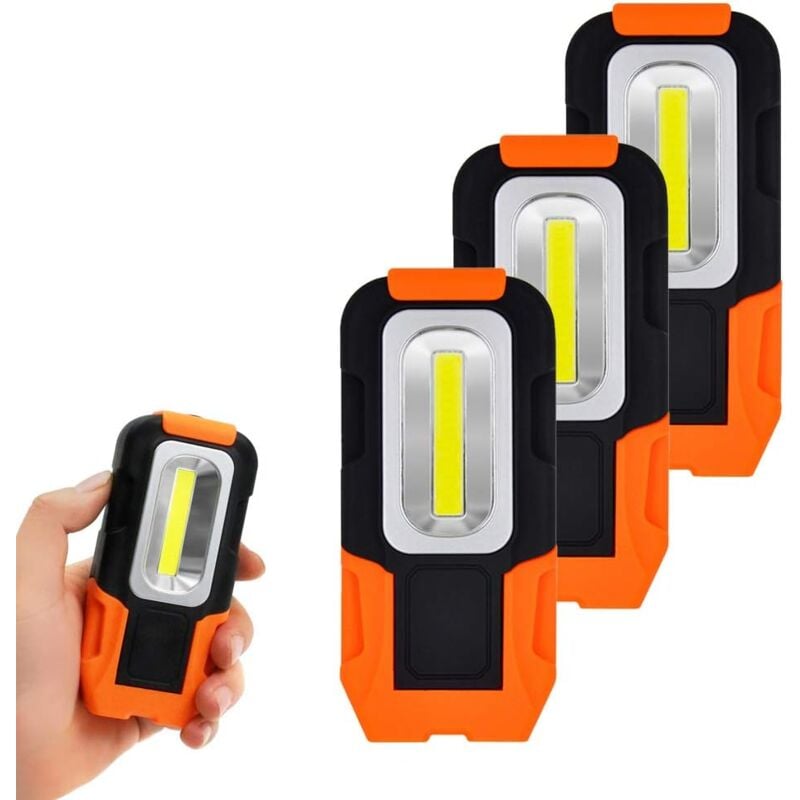 foto del prodotto luce da lavoro a led torcia pieghevole magnetica batterie aaa non incluse confezione da 3 enuotek