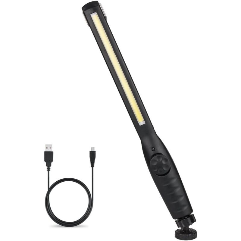 foto del prodotto luce da lavoro di emergenza, luce di ispezione di emergenza ricaricabile tramite usb, torcia cob con base magnetica e gancio per appendere per fai da