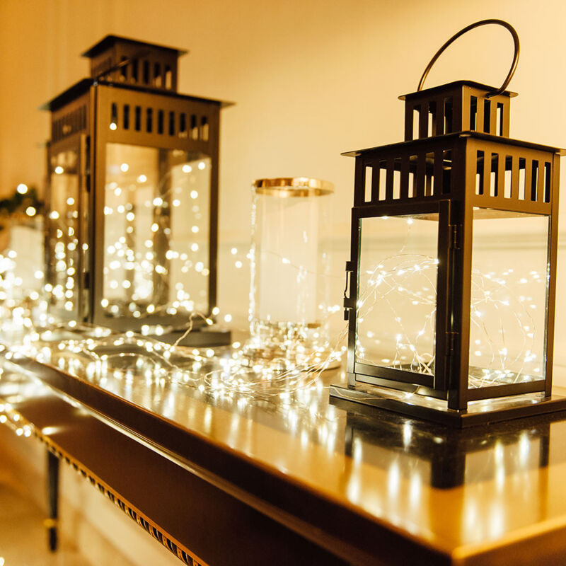 foto del prodotto luce decorativa ghirlanda di lucine lampada a sospensione lampada da balcone lampada da esterno lampada da festa striscia led 40x, 0,04 w, l 148 cm