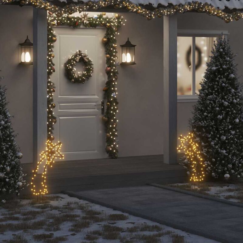 foto del prodotto luce decorativa natale con picchetti stella cadente 80led 62cm vidaxl