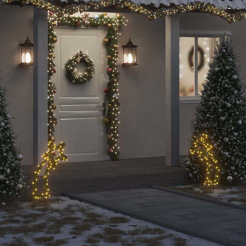 foto del prodotto luce decorativa natale con picchetti stella cadente 80led 62cm vidaxl
