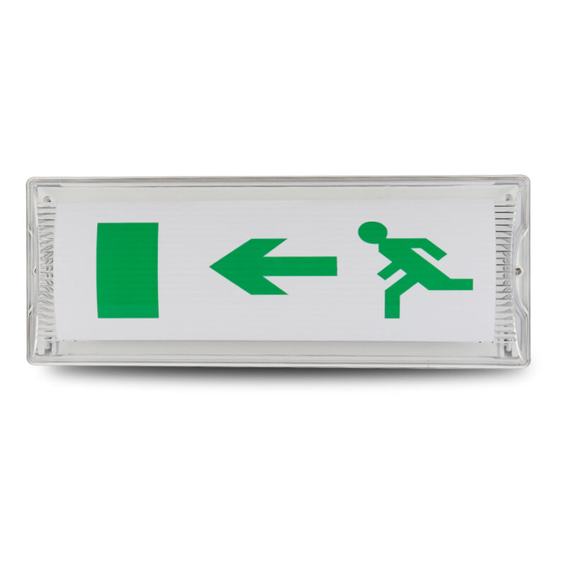 foto del prodotto luce di evacuazione di sicurezza, luce di uscita di emergenza, luce di uscita di sicurezza a led, luce di segnale di uscita di emergenza a led per