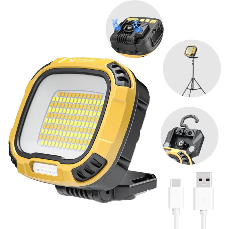 foto del prodotto luce di lavoro, 4000 lm led luce di ispezione ricaricabile portatile magnetica impermeabile con 14 modalit di luce per auto garage campeggio