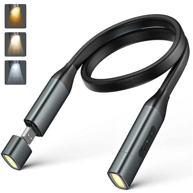 foto del prodotto luce di lettura per il collo 1100mah luce di lettura a led flessibile per la lettura a letto di notte, luci a mani libere per la lettura, la corsa,