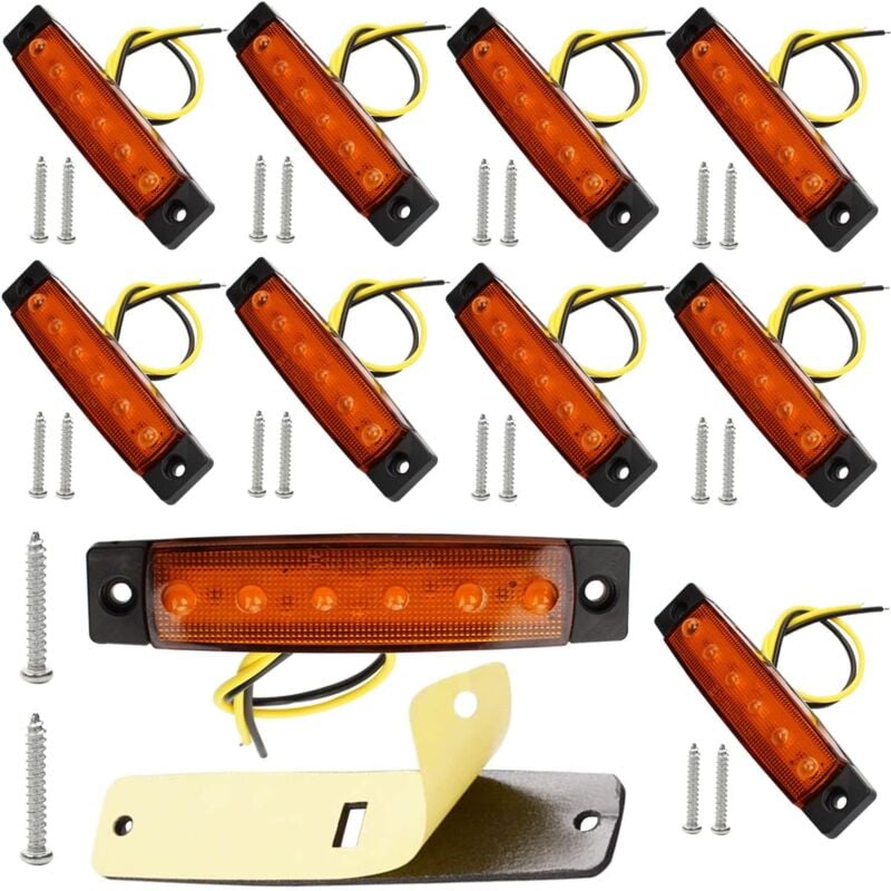 foto del prodotto luce di posizione laterale a led 12v 24v luci di segnalazione anteriori e posteriori per rimorchi, camion, roulotte, camper, 10 pezzi