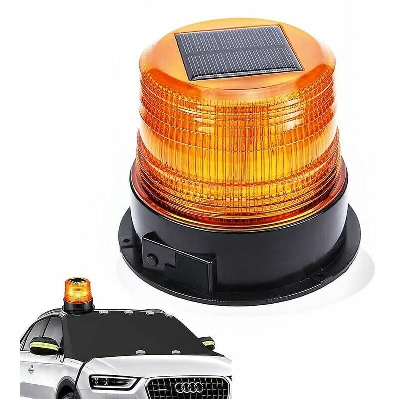 foto del prodotto luce di segnalazione del traffico solare a led da 12 v, luce di segnalazione stroboscopica magnetica di emergenza alimentata a energia solare, luce