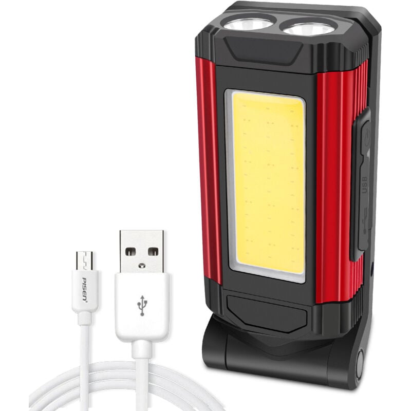 foto del prodotto luce di servizio a led cob con luce di servizio di ricarica usb magnetica, rossa