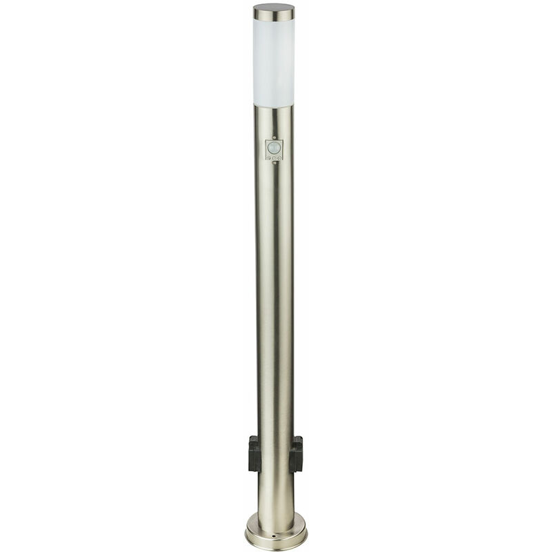 foto del prodotto luce esterna in acciaio inox lampada sentiero giardino sensore di movimento prese illuminazione verticale globo 3159ks