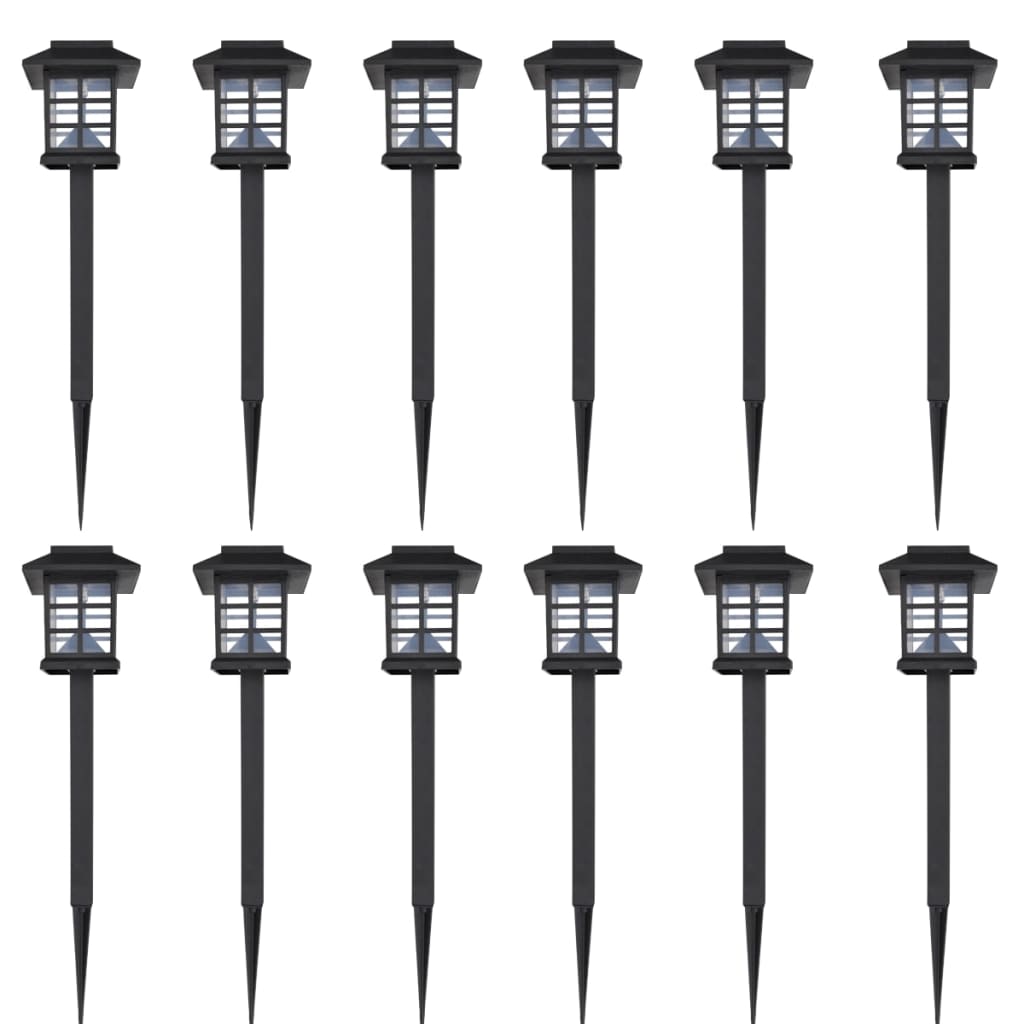foto del prodotto luce esterna lampada solare a led 12 pz con spuntone 8,6 x 8,6 x 38 cm cod mxl 78389