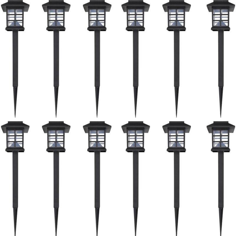foto del prodotto luce esterna lampada solare a led 12 pz con spuntone 8,6 x 8,6 x