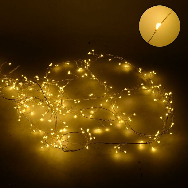 foto del prodotto luce filo 160 micro led bianco caldo alimentazione fissa uso esterno cm1x1x200