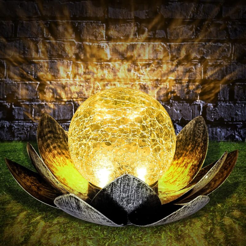 foto del prodotto luce led a forma di fiore di loto, lampada decorativa da giardino solare impermeabile a forma di loto, decorazione ecologica per laghetti da